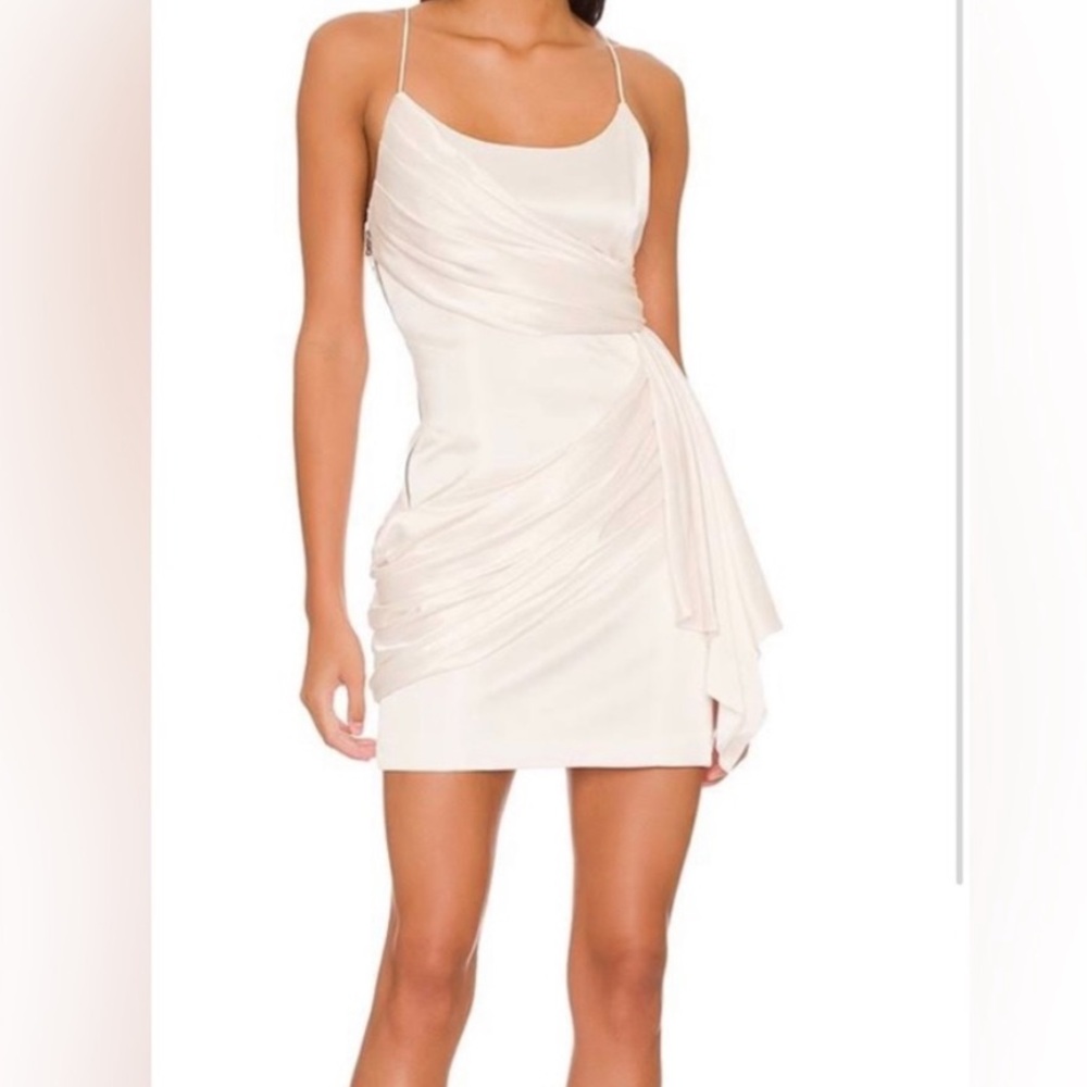 Alice + Olivia Svetlana Dress White Satin Wrap Dress